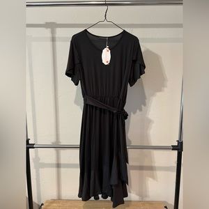 NWT, black below the knee dress with belt. Super soft.